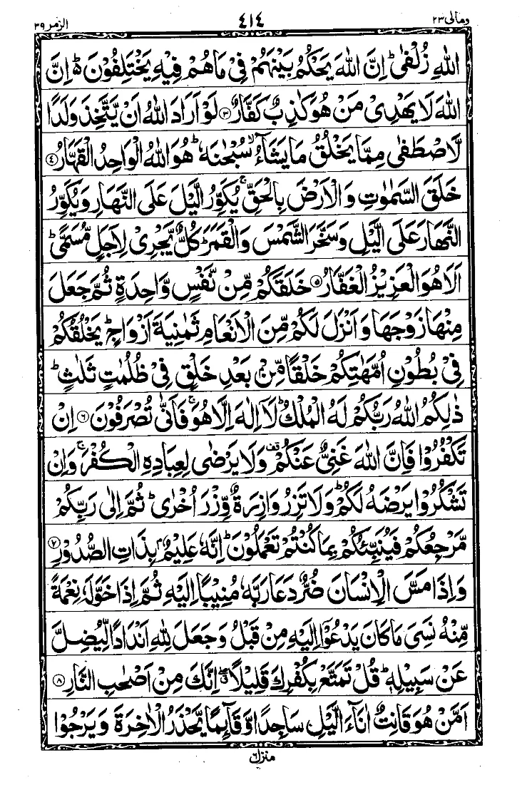 Surah Az-Zumar Page 2